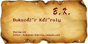 Bukszár Károly névjegykártya