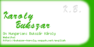 karoly bukszar business card