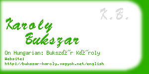 karoly bukszar business card